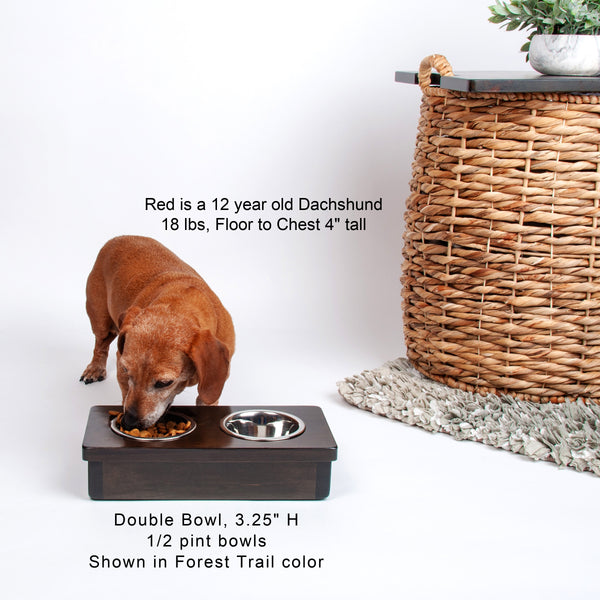 Ozarks Fehr Trade Originals Elevated Single Dog & Cat Bowl, Forest Trail, 12-Cup, 17-in Tall