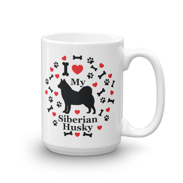 15 oz. Siberian Husky Dishwasher Safe Microwavable Ceramic Coffee